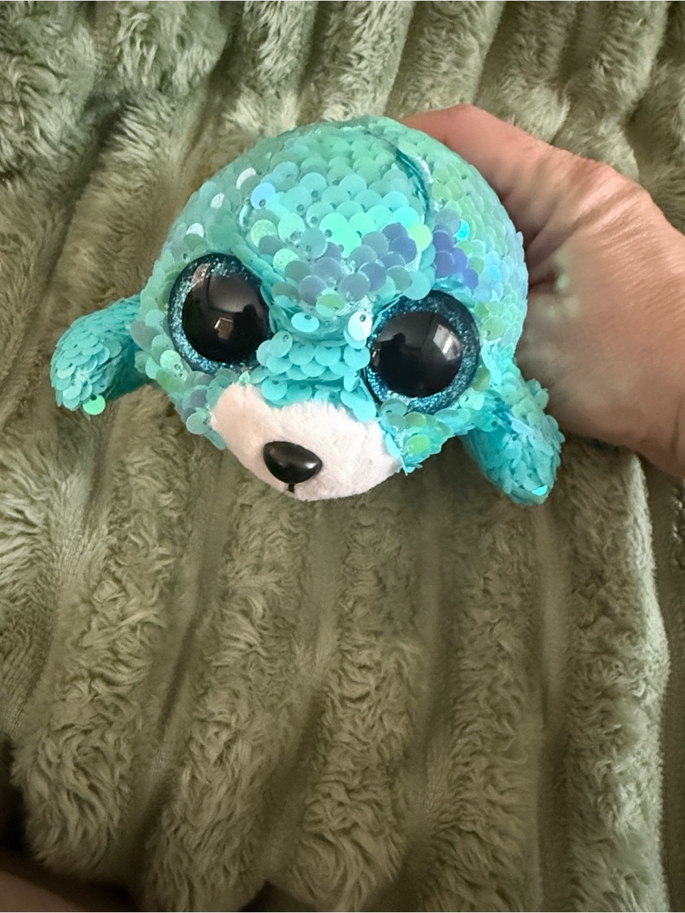 Ty Aqua Reversible Sequin Seal Plush